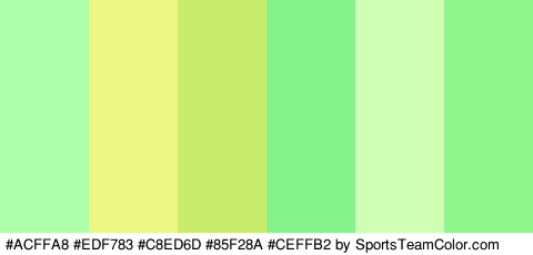 #ACFFA8 #EDF783 #C8ED6D #85F28A #CEFFB2 #90F78C Colors