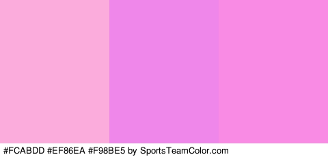 #FCABDD #EF86EA #F98BE5 Colors