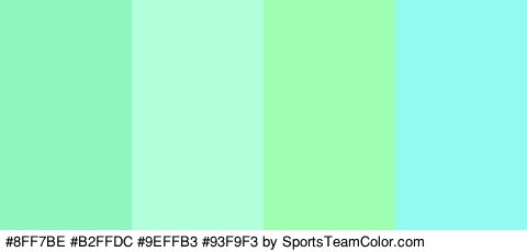 #8FF7BE #B2FFDC #9EFFB3 #93F9F3 Colors