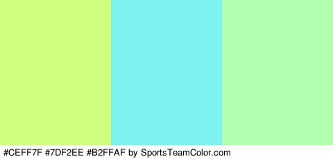 #CEFF7F #7DF2EE #B2FFAF Colors