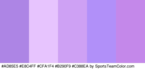 #AD85E5 #E8C4FF #CFA1F4 #B290F9 #C388EA Colors