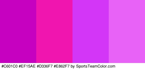 #C601C0 #EF15AE #D336F7 #E862F7 Colors