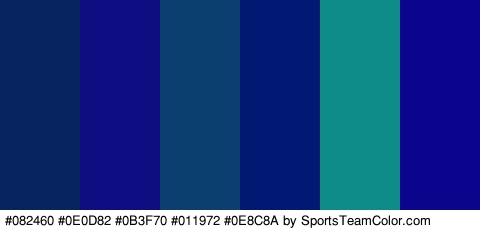 #082460 #0E0D82 #0B3F70 #011972 #0E8C8A #0A058C Colors