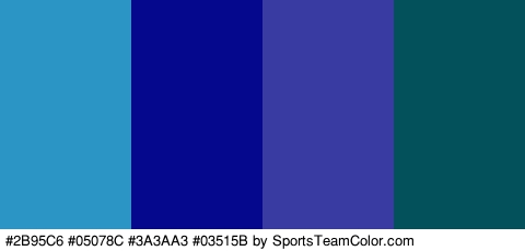 #2B95C6 #05078C #3A3AA3 #03515B Colors