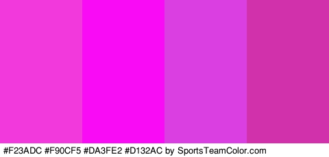 #F23ADC #F90CF5 #DA3FE2 #D132AC Colors