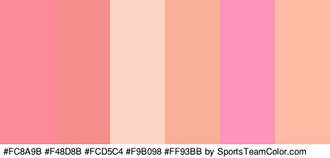 #FC8A9B #F48D8B #FCD5C4 #F9B098 #FF93BB #FFBAA5 Colors