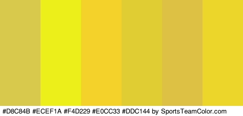 #D8C84B #ECEF1A #F4D229 #E0CC33 #DDC144 #EDD62A Colors