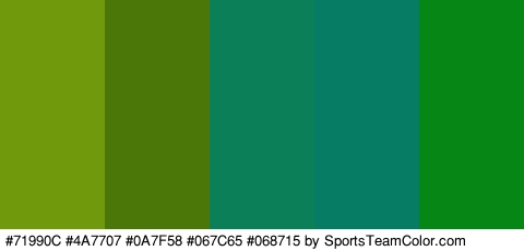 #71990C #4A7707 #0A7F58 #067C65 #068715 Colors