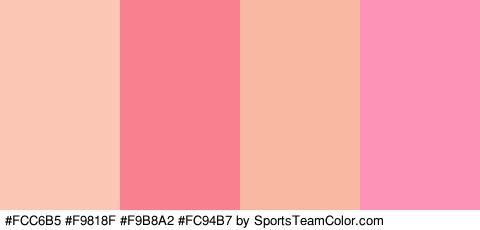 #FCC6B5 #F9818F #F9B8A2 #FC94B7 Colors