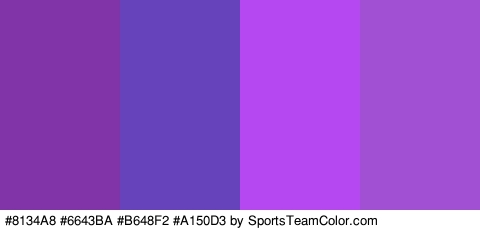 #8134A8 #6643BA #B648F2 #A150D3 Colors