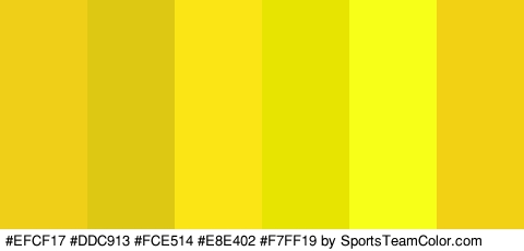 #EFCF17 #DDC913 #FCE514 #E8E402 #F7FF19 #F2D013 Colors