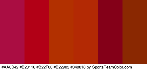 #AA0D42 #B20116 #B22F00 #B22903 #840018 #892801 Colors