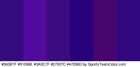 #360B7F #51099E #3A0C7F #27007C #47056D #32087F Colors