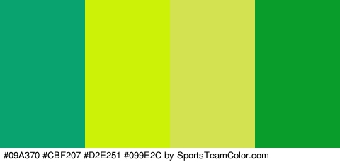 #09A370 #CBF207 #D2E251 #099E2C Colors