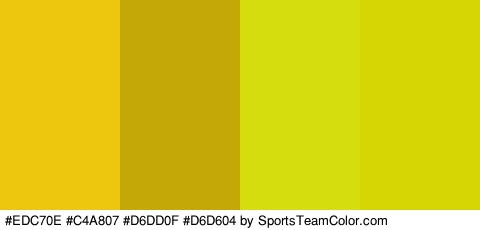 #EDC70E #C4A807 #D6DD0F #D6D604 Colors