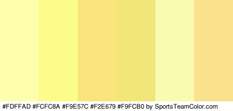 #FDFFAD #FCFC8A #F9E57C #F2E679 #F9FCB0 #F9E28B Colors