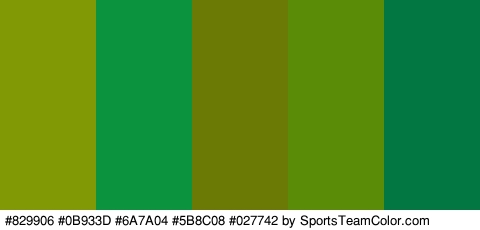 #829906 #0B933D #6A7A04 #5B8C08 #027742 Colors