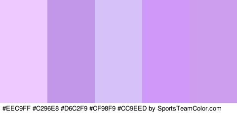 #EEC9FF #C296E8 #D6C2F9 #CF98F9 #CC9EED Colors