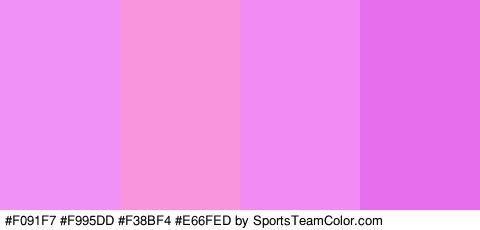 #F091F7 #F995DD #F38BF4 #E66FED Colors