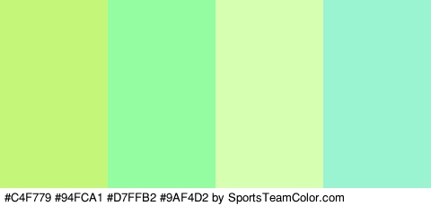 #C4F779 #94FCA1 #D7FFB2 #9AF4D2 Colors