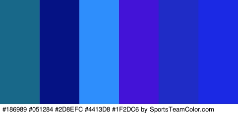 #186989 #051284 #2D8EFC #4413D8 #1F2DC6 #1B29E5 Colors