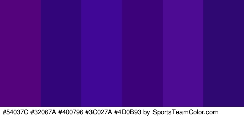 #54037C #32067A #400796 #3C027A #4D0B93 #2F0872 Colors