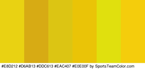 #E8D212 #D6AB13 #DDC613 #EAC407 #E0E00F #F4CE0C Colors