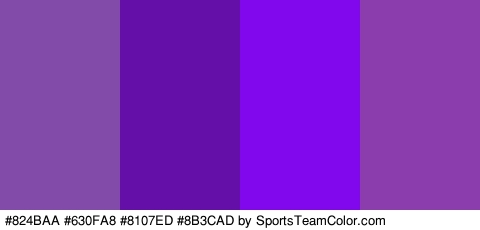 #824BAA #630FA8 #8107ED #8B3CAD Colors