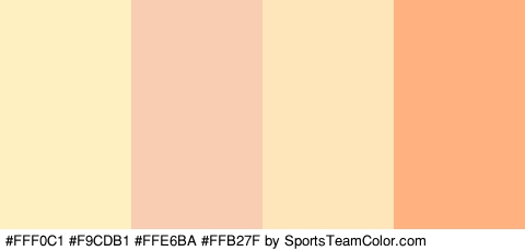 #FFF0C1 #F9CDB1 #FFE6BA #FFB27F Colors