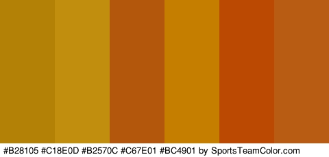 #B28105 #C18E0D #B2570C #C67E01 #BC4901 #B75C12 Colors