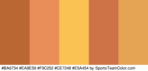 #BA6734 #EA8E59 #F9C252 #CE7248 #E5A454 Colors