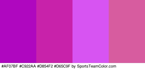 #AF07BF #C922AA #D854F2 #D65C9F Colors