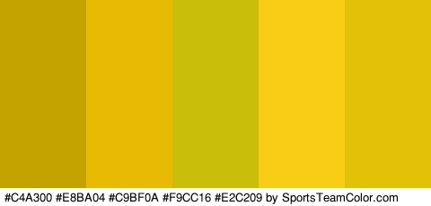 #C4A300 #E8BA04 #C9BF0A #F9CC16 #E2C209 Colors