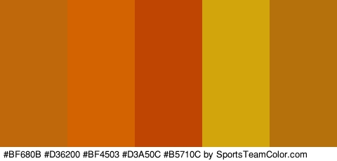 #BF680B #D36200 #BF4503 #D3A50C #B5710C Colors