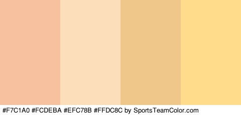 #F7C1A0 #FCDEBA #EFC78B #FFDC8C Colors