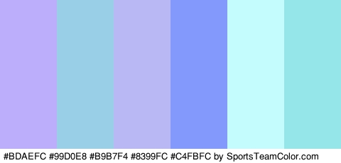 #BDAEFC #99D0E8 #B9B7F4 #8399FC #C4FBFC #94E6E8 Colors