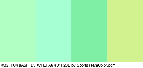 #B2FFC4 #A5FFD3 #7FEFA6 #D1F28E Colors