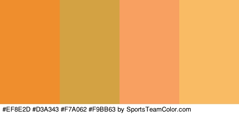 #EF8E2D #D3A343 #F7A062 #F9BB63 Colors