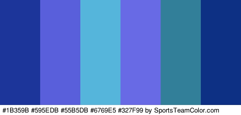 #1B359B #595EDB #55B5DB #6769E5 #327F99 #0E3084 Colors