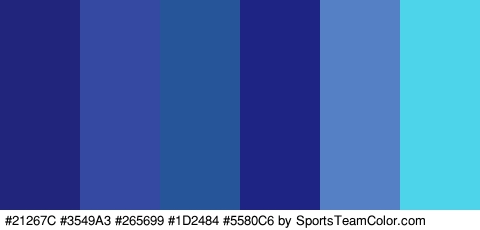 #21267C #3549A3 #265699 #1D2484 #5580C6 #4DD3EA Colors