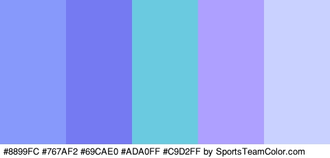 #8899FC #767AF2 #69CAE0 #ADA0FF #C9D2FF Colors