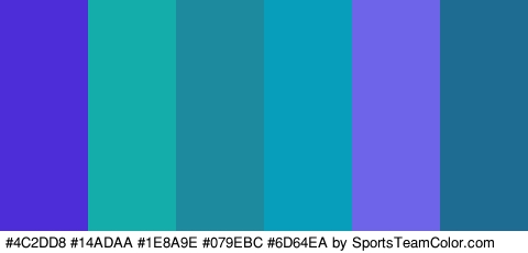 #4C2DD8 #14ADAA #1E8A9E #079EBC #6D64EA #1F6C93 Colors