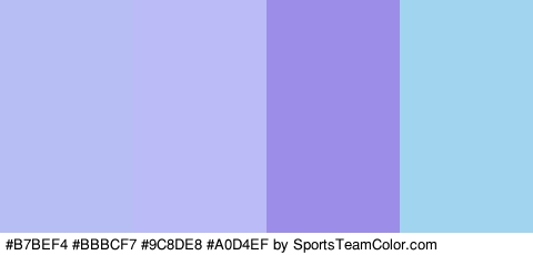 #B7BEF4 #BBBCF7 #9C8DE8 #A0D4EF Colors