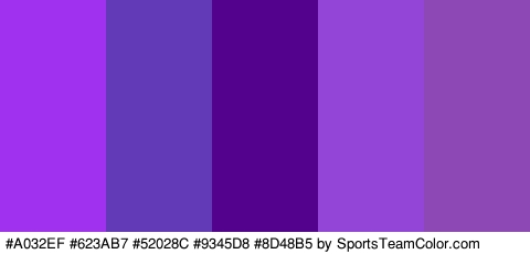 #A032EF #623AB7 #52028C #9345D8 #8D48B5 Colors