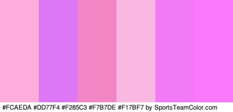 #FCAEDA #DD77F4 #F285C3 #F7B7DE #F17BF7 #F879FC Colors