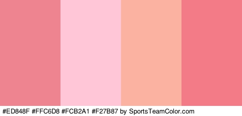 #ED848F #FFC6D8 #FCB2A1 #F27B87 Colors