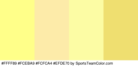 #FFFF89 #FCEBA9 #FCFCA4 #EFDE70 Colors