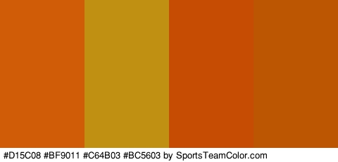 #D15C08 #BF9011 #C64B03 #BC5603 Colors