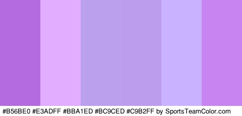 #B56BE0 #E3ADFF #BBA1ED #BC9CED #C9B2FF #C885F2 Colors