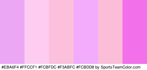 #EBA6F4 #FFCCF1 #FCBFDC #F3ABFC #FCBDD8 #F271EB Colors